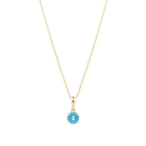 Pendant with Blue Topaz in 10kt Yellow Gold