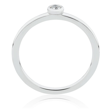 Circle Stacker Ring with Diamonds in Sterling Silver Circle Stacker Ring with Diamonds in Sterling Silver