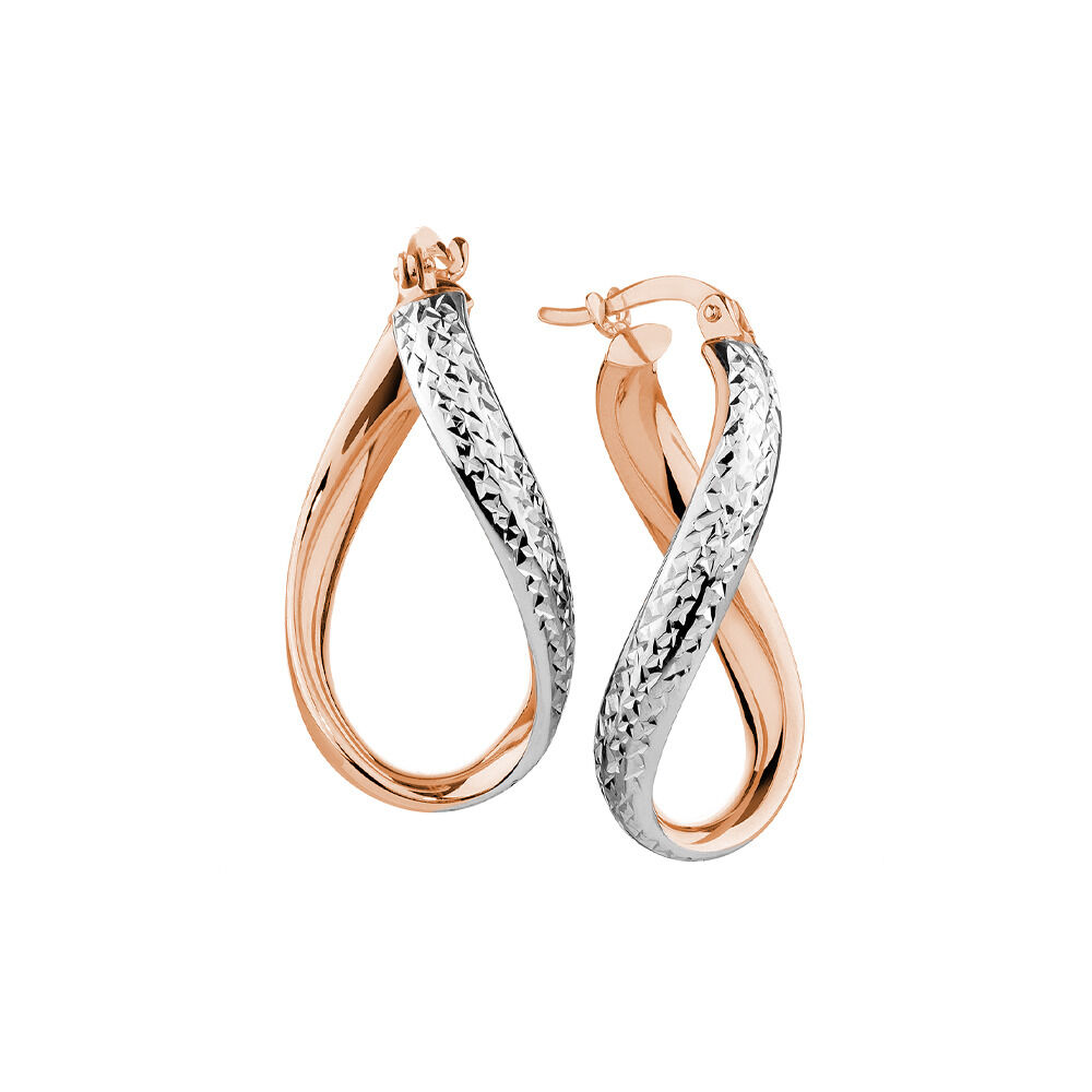 Hoop Earrings in 10ct Rose & White Gold