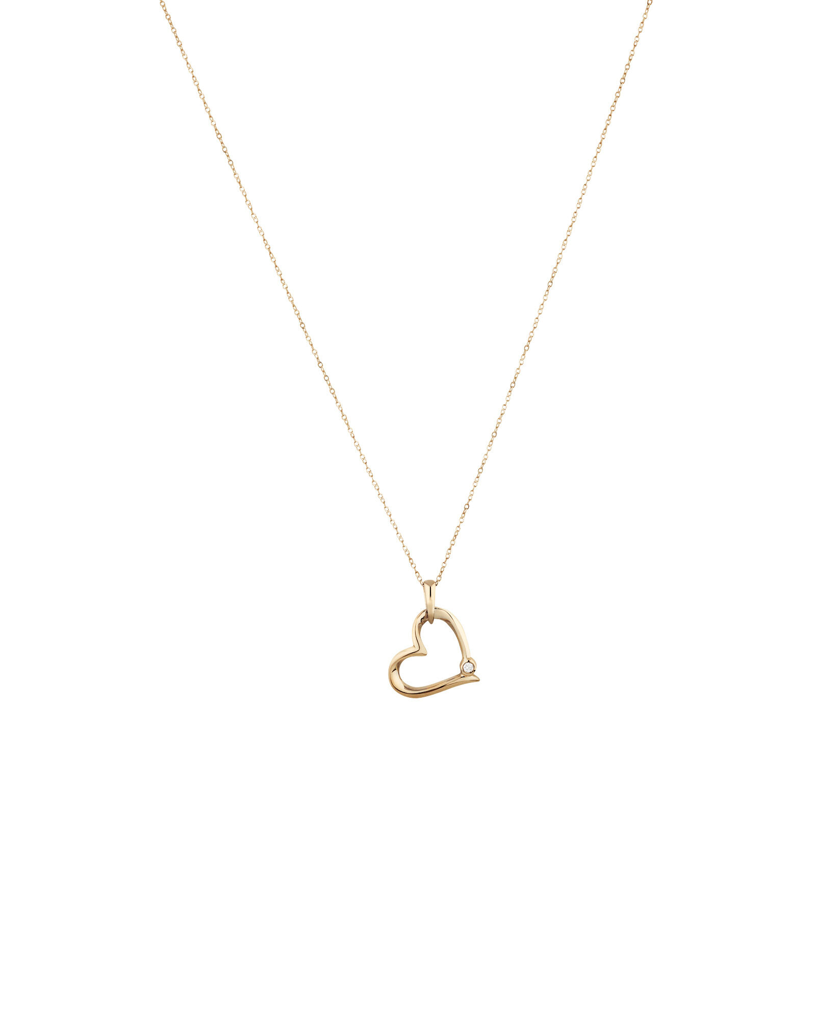 Heart Pendant with A Diamond in 10ct 