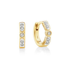 Hoop Earrings with Diamonds in 10kt Yellow Gold
