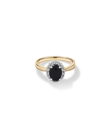 Ring with Sapphire & 0.25 Carat TW of Diamonds in 10kt Yellow & White Gold Ring with Sapphire & 0.25 Carat TW of Diamonds in 10kt Yellow & White Gold
