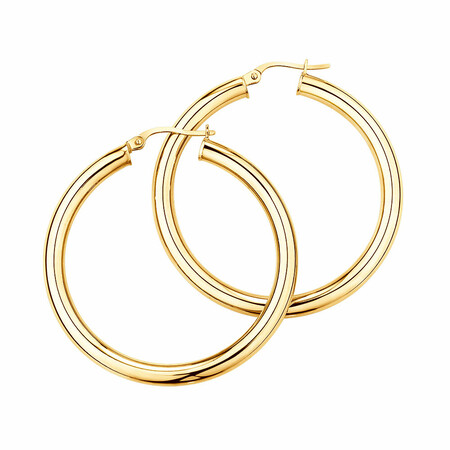 35mm Hoop Earrings in 10kt Yellow Gold