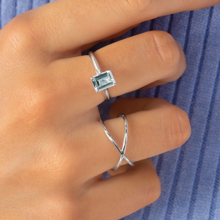 Geometric Ring in 10ct White Gold