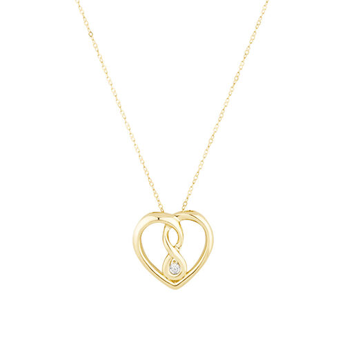 Small Infinitas Pendant with Diamonds in 10kt Yellow Gold