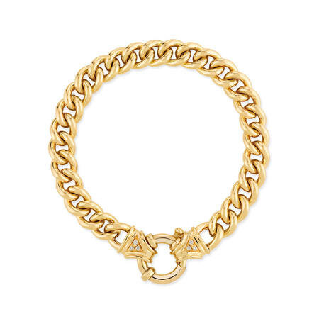 Diamond Set Curb Bracelet in 10ct Yellow Gold Diamond Set Curb Bracelet in 10ct Yellow Gold