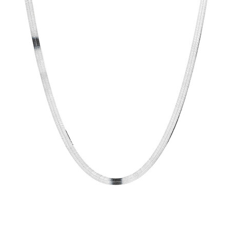 50cm (20") 4.5mm-5mm Width Herringbone Chain In Sterling Silver 50cm (20") 4.5mm-5mm Width Herringbone Chain In Sterling Silver