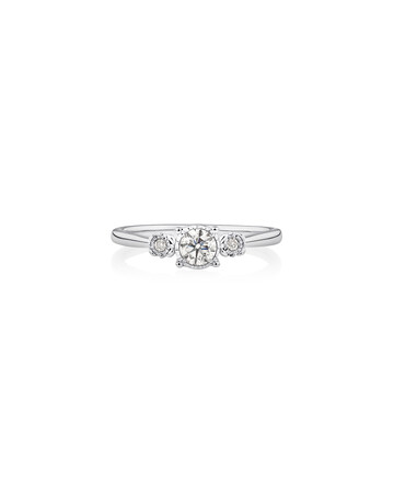 Evermore Three Stone Engagement Ring with 0.33 Carat TW of Diamonds in White Gold Evermore Three Stone Engagement Ring with 0.33 Carat TW of Diamonds in White Gold