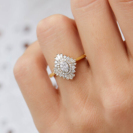 Evermore Engagement Ring with 0.62 Carat TW of Diamonds in 10ct Yellow Gold Evermore Engagement Ring with 0.62 Carat TW of Diamonds in 10ct Yellow Gold