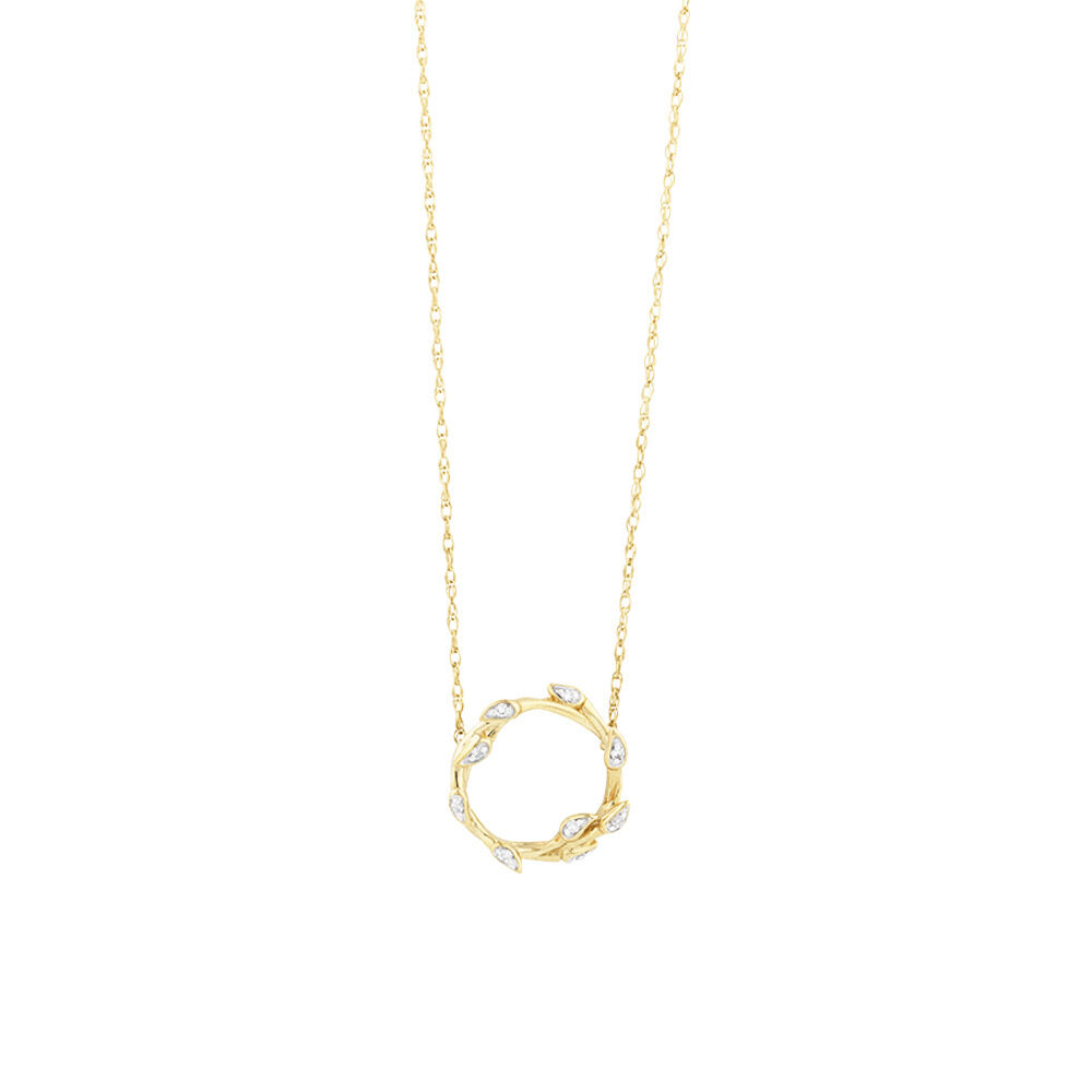 Willow Necklace With Diamonds In 10ct 