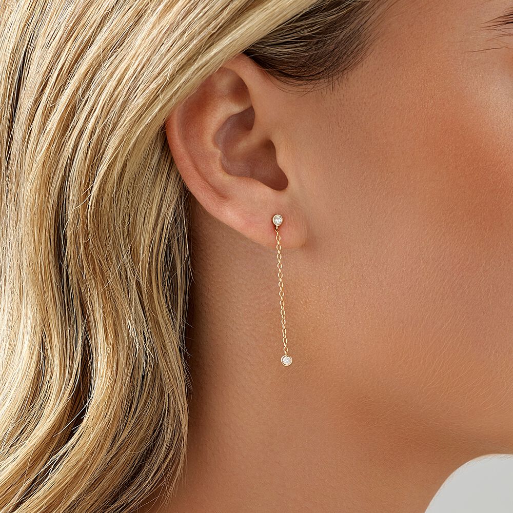 Serendipity 0.16 Carat TW Diamond Drop Stud Earrings in 10kt