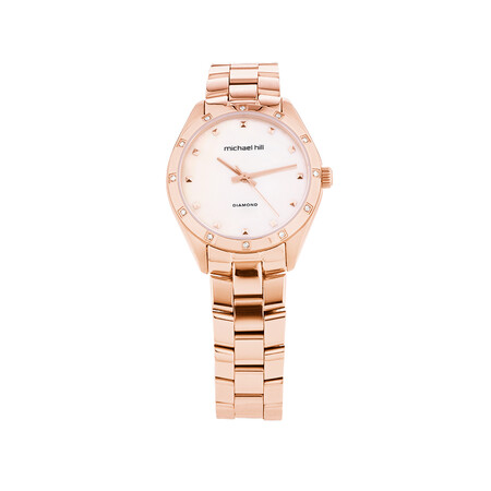 Ladies Watch With 0.12 Carat TW of Diamonds In Rose Tone Stainless Steel