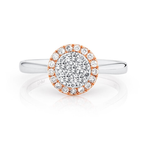 Engagement Ring with 1/2 Carat TW of Diamonds in 10ct Rose & White Gold Engagement Ring with 1/2 Carat TW of Diamonds in 10ct Rose & White Gold