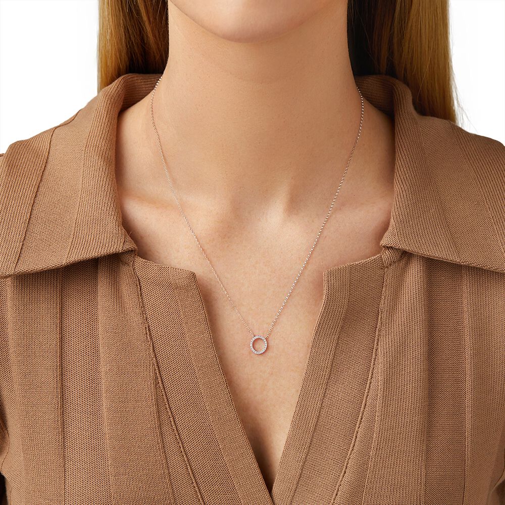 O Initial Necklace with 0.10 Carat TW 