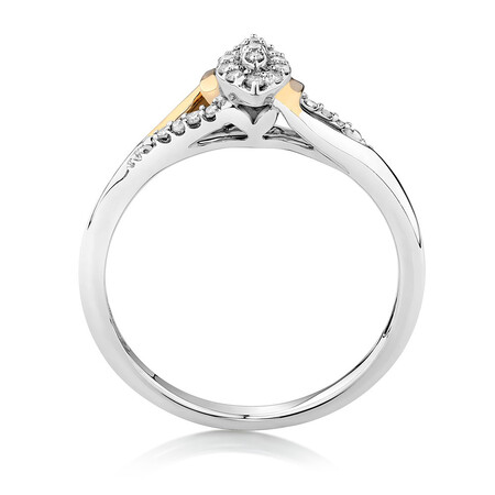Promise Ring with 0.12 Carat TW of Diamonds in Sterling Silver & 10ct Rose Gold Promise Ring with 0.12 Carat TW of Diamonds in Sterling Silver & 10ct Rose Gold
