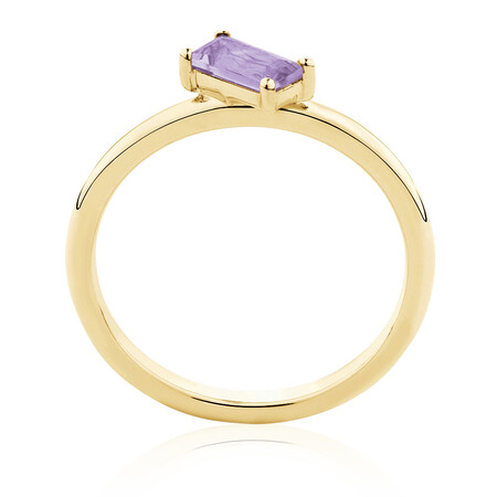 Stacker Ring with Diamond & Amethyst in 10ct Yellow Gold Stacker Ring with Diamond & Amethyst in 10ct Yellow Gold