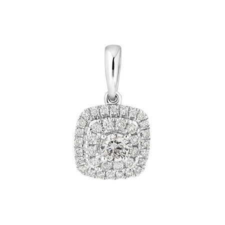 Pendant with 0.304 Carat TW of Diamonds in 10kt White Gold Pendant with 0.304 Carat TW of Diamonds in 10kt White Gold