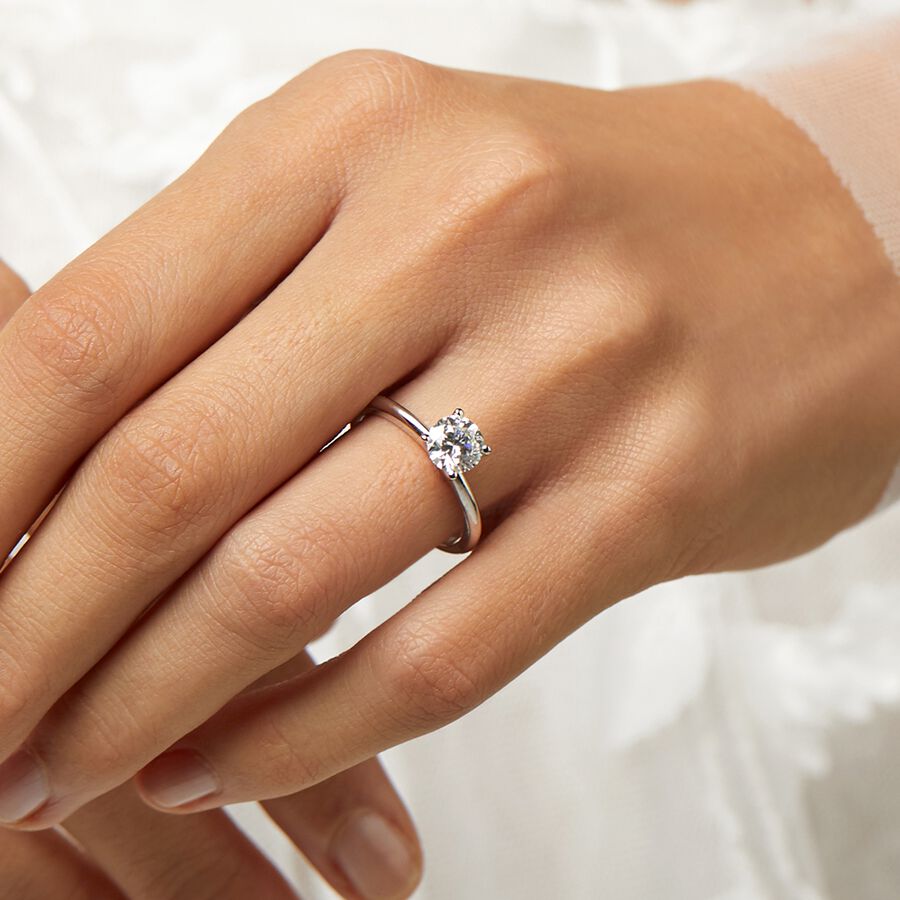 LaboratoryCreated 1 Carat Diamond Ring in 14ct White Gold