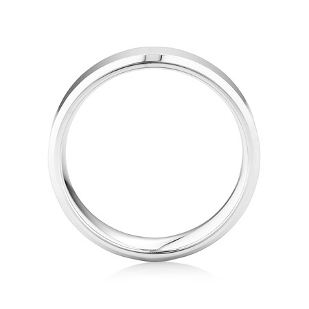 Flat Bevelled Wedding Band in 10kt White Gold Flat Bevelled Wedding Band in 10kt White Gold