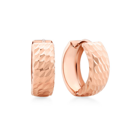 14mm Huggie Earrings in 10kt Rose Gold 14mm Huggie Earrings in 10kt Rose Gold