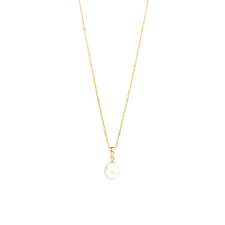 Pendant with Cultured Freshwater Pearl in 10kt Yellow Gold