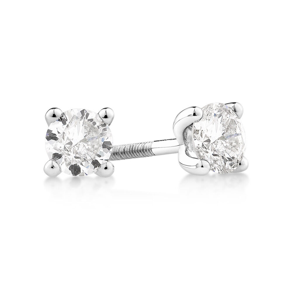 Stud Earrings with 0.50 Carat TW of Diamonds in 14ct White Gold