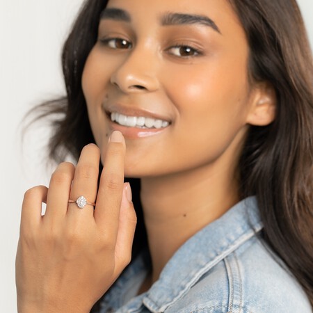 Evermore Promise Ring with 0.15 Carat TW of Diamonds in 10ct Rose Gold Evermore Promise Ring with 0.15 Carat TW of Diamonds in 10ct Rose Gold