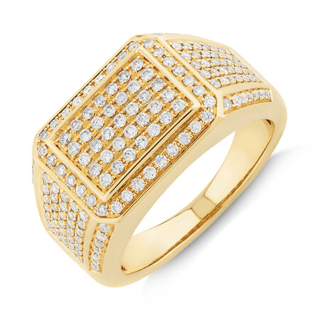 Men's Ring with 2 Carat TW of Diamonds In 10ct Yellow Gold Men's Ring with 2 Carat TW of Diamonds In 10ct Yellow Gold