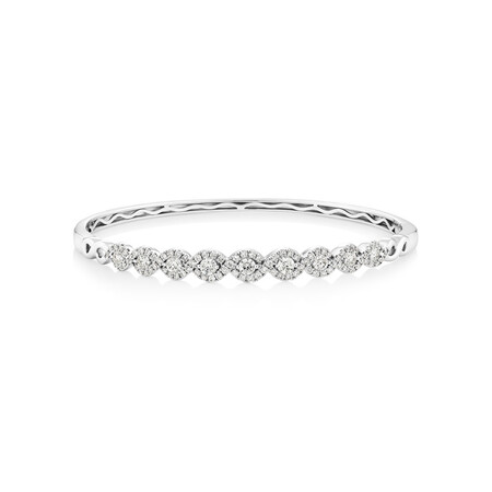 Bangle with 1 1/2 Carat TW of Diamonds in 14kt White Gold
