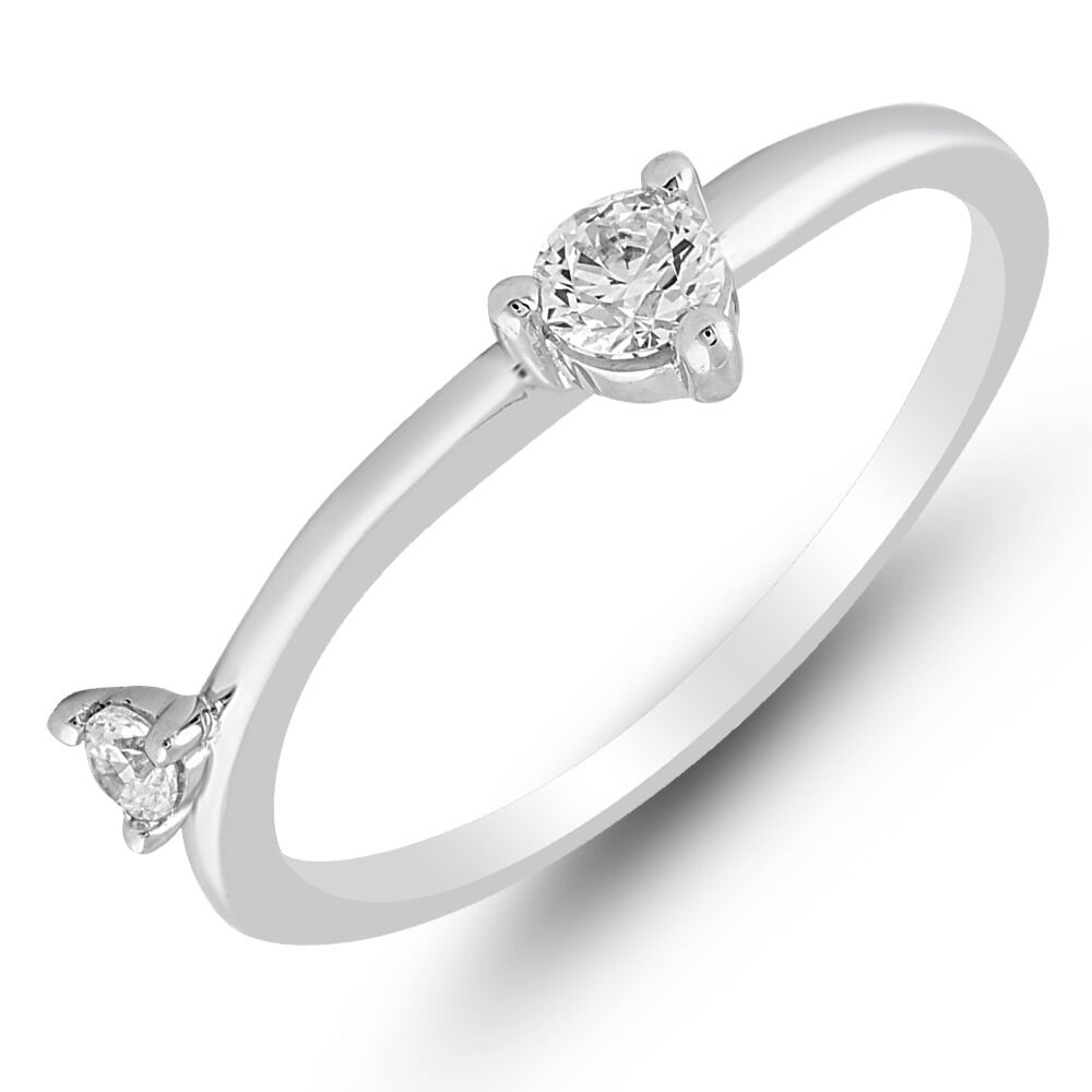 Ring with 0.25 Carat TW of Diamonds in 10ct White Gold