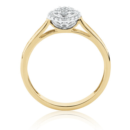 Engagement Ring with 0.25 Carat TW of Diamonds in 10ct Yellow & White Gold