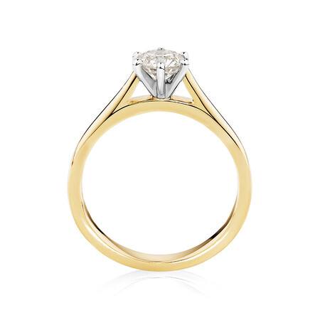 Solitaire Engagement Ring with a 0.70 Carat TW Diamond in 14ct Yellow ...
