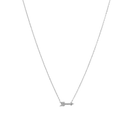 Arrow Necklace with Diamonds in Sterling Silver
