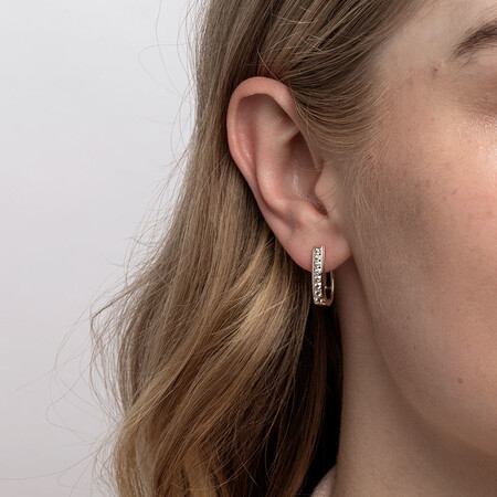 Huggie Earrings with 1/3 Carat TW of Diamonds in 10ct Yellow Gold Huggie Earrings with 1/3 Carat TW of Diamonds in 10ct Yellow Gold