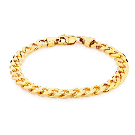 23cm (9.5") 7.5mm-8mm Width Curb Bracelet in 10kt Yellow Gold 23cm (9.5") 7.5mm-8mm Width Curb Bracelet in 10kt Yellow Gold