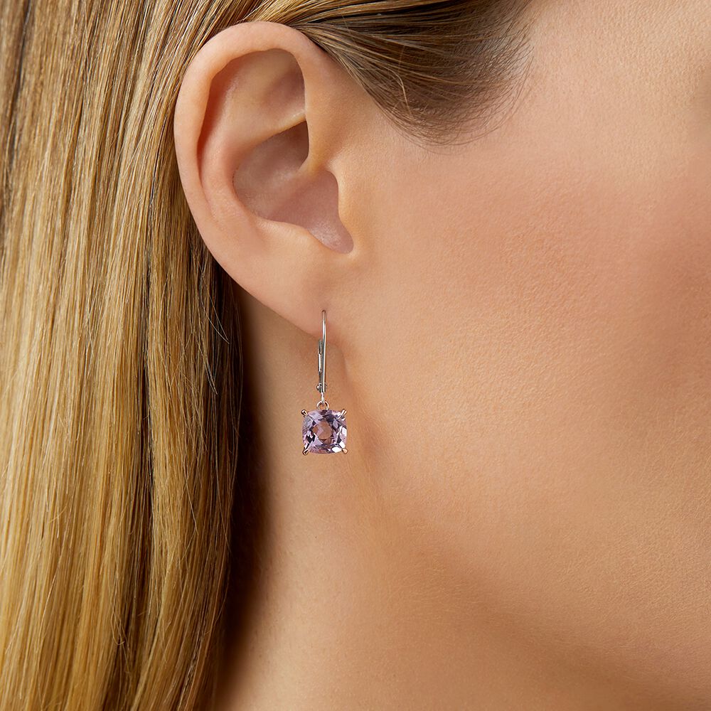 Rose gold hotsell amethyst earrings