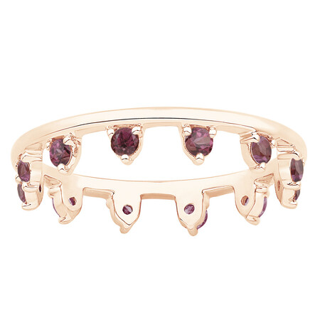 Zipper Ring with Rhodolite Garnet in 10ct Rose Gold Zipper Ring with Rhodolite Garnet in 10ct Rose Gold