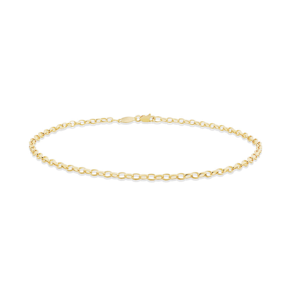 27cm 11 2mm 2.5mm Width Belcher Anklet in 10kt Yellow Gold