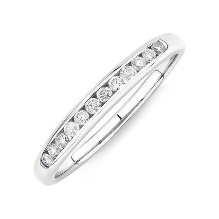 Wedding Band with 0.15 Carat TW of Diamonds in 10kt White Gold