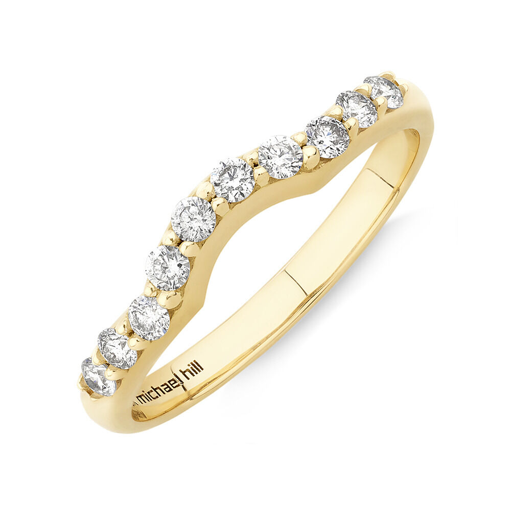 Wedding Band with 1/4 Carat TW of Diamonds in 18ct Yellow Gold