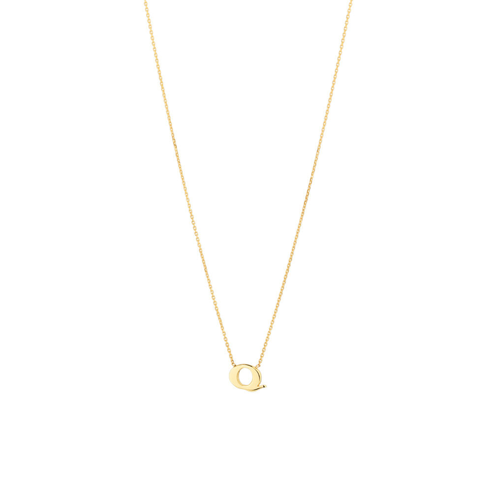 "Q" Initial Necklace in 10ct Yellow Gold