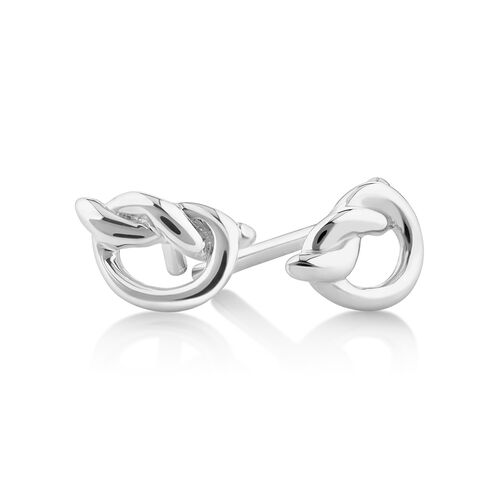 Knot Stud Earrings in Sterling Silver