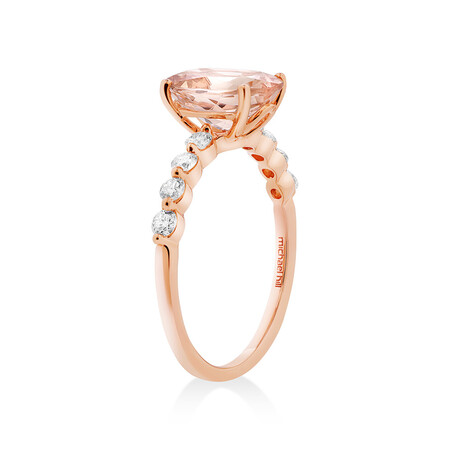 Ring with Morganite and 0.33 Carat TW of Diamonds in 10kt Rose Gold Ring with Morganite and 0.33 Carat TW of Diamonds in 10kt Rose Gold