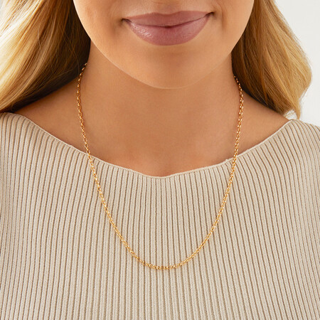 50cm (20") Oval Belcher Chain in 10kt Yellow Gold 50cm (20") Oval Belcher Chain in 10kt Yellow Gold