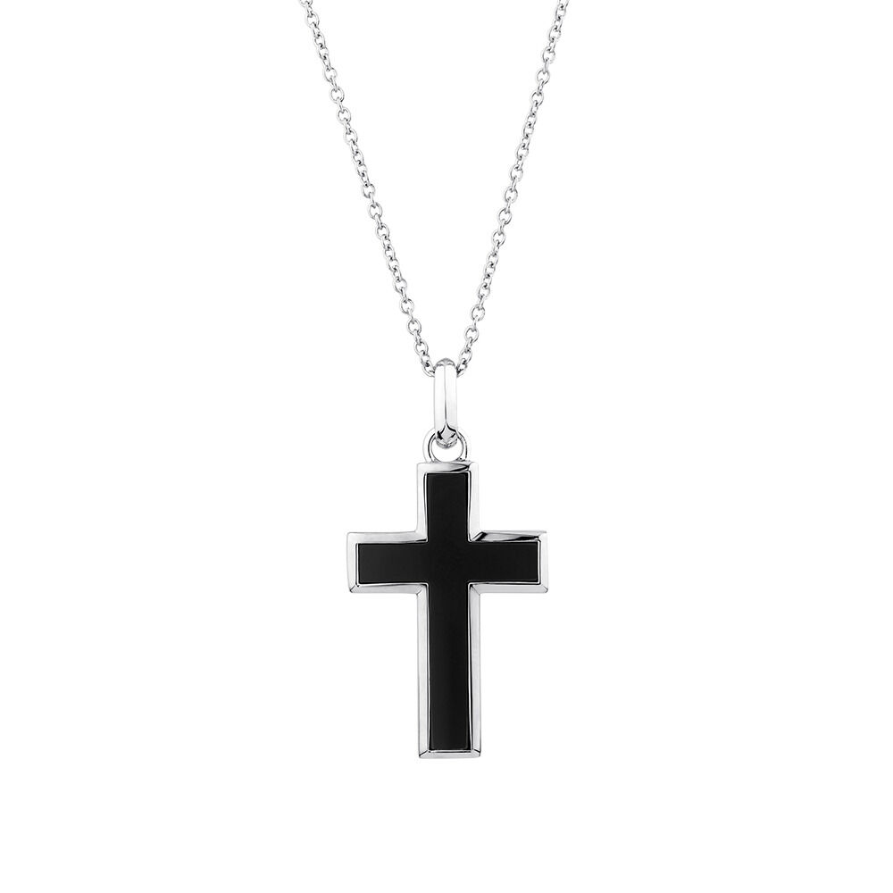 Onyx cross outlet pendant