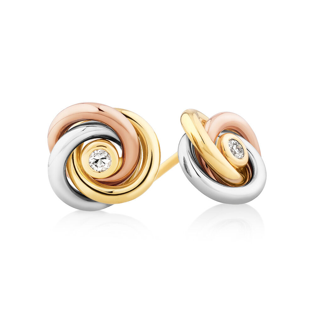 Tri gold knot earrings online