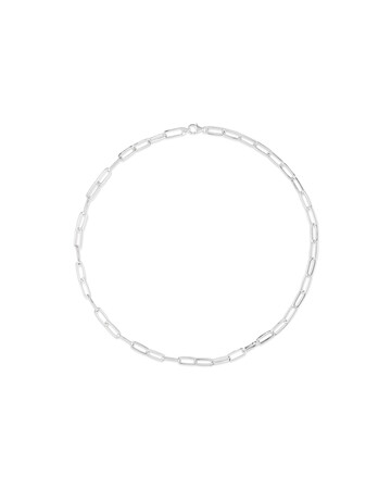 46cm (18.1”) 5.5mm-6mm Width Paperclip Chain in Sterling Silver 46cm (18.1”) 5.5mm-6mm Width Paperclip Chain in Sterling Silver