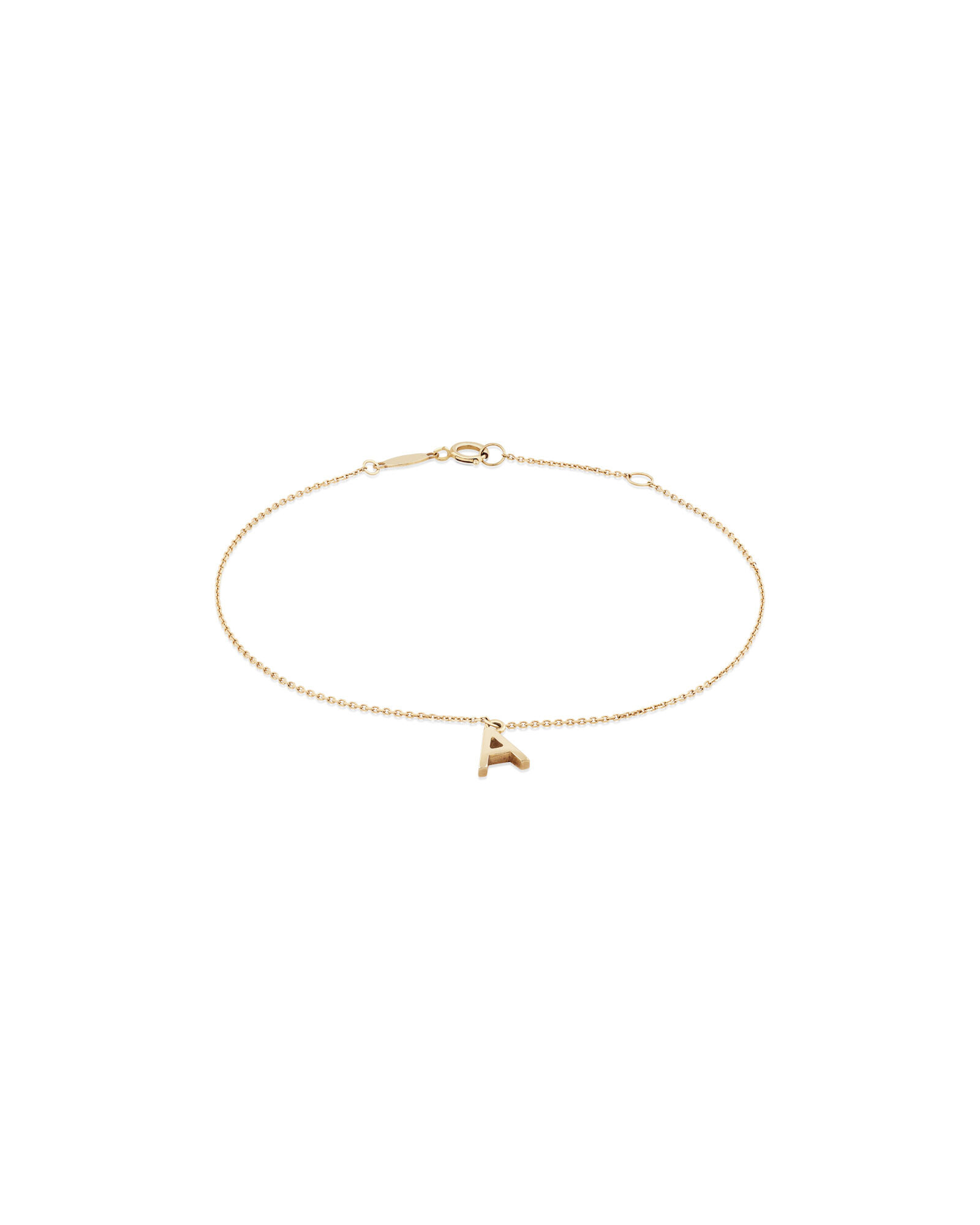 19cm (7.5") C Initial Bracelet in 10kt Yellow Gold