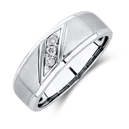 Men's Ring with Diamonds in 10ct White Gold Men's Ring with Diamonds in 10ct White Gold