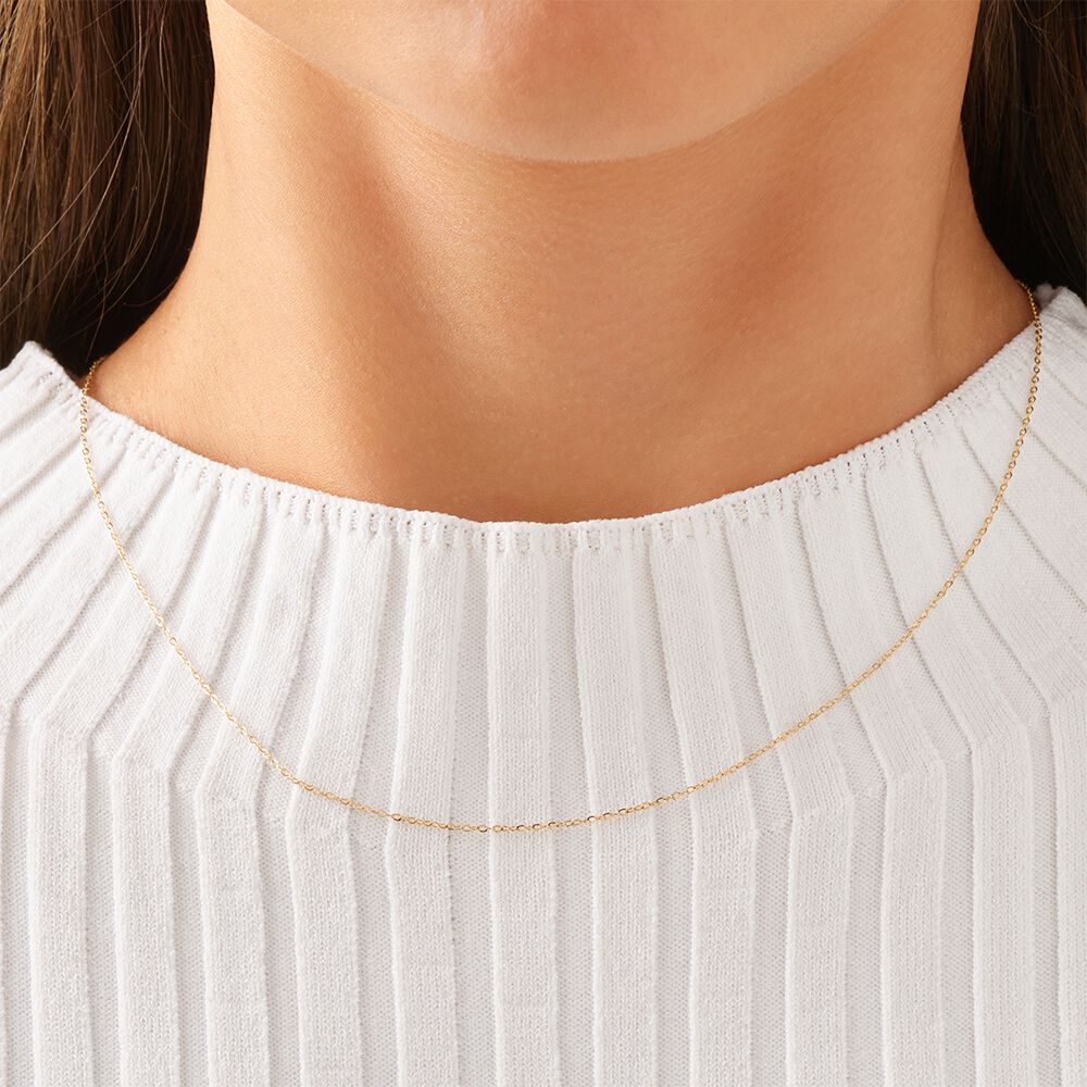 Solid Cable Chain In 10kt Yellow Gold